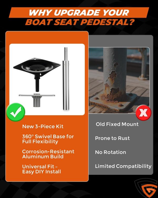 GEARBONE Boat Seat Pedestal Kit Universal Fit-2