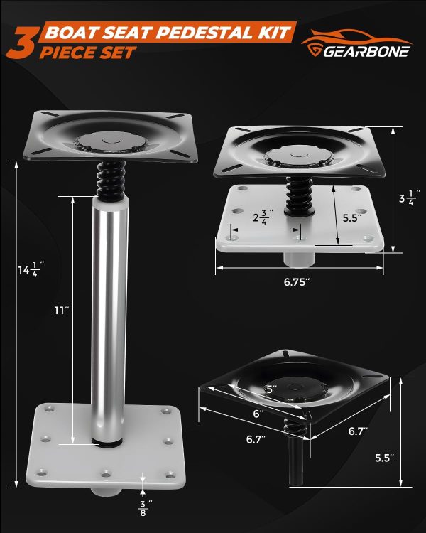 GEARBONE Boat Seat Pedestal Kit Universal Fit-1