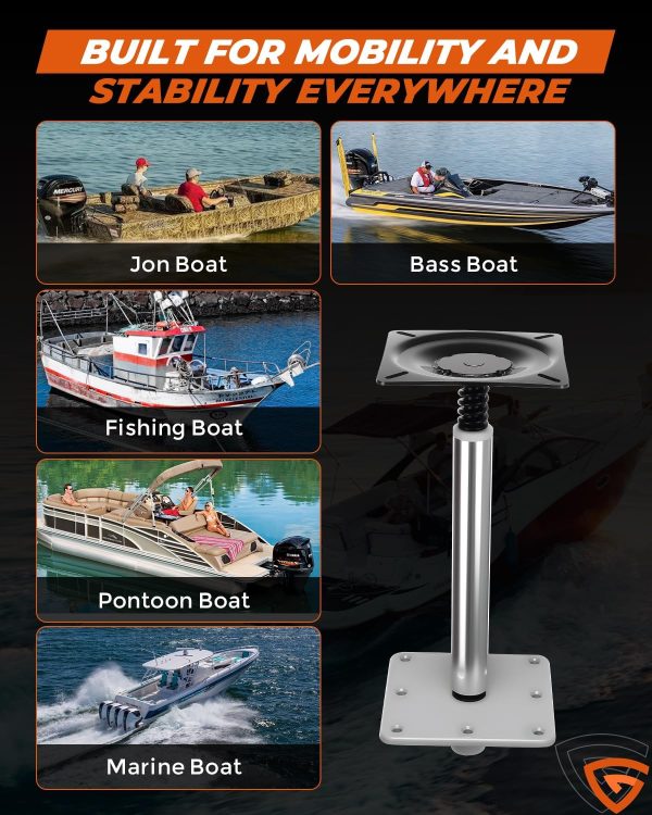 GEARBONE Boat Seat Pedestal Kit Universal Fit-5