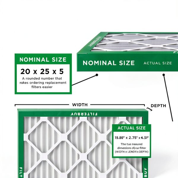 20x25x5 Air Filter MERV 8 Filterbuy 2-Pack 19.88x24.75x4.38 Silver-1