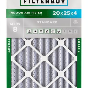 Air Filter 20x25x4 MERV 8 Dust & Allergy Defense by Filterbuy 1-Pack-0