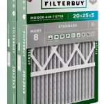 20x25x5 Air Filter MERV 8 Filterbuy 2-Pack 19.88x24.75x4.38 Silver-0