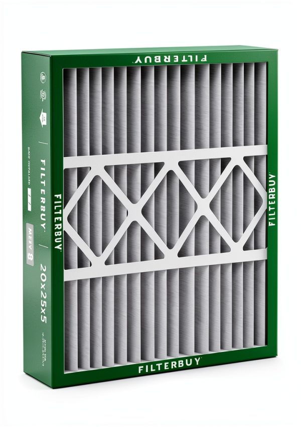 20x25x5 Air Filter MERV 8 Filterbuy 2-Pack 19.88x24.75x4.38 Silver-7